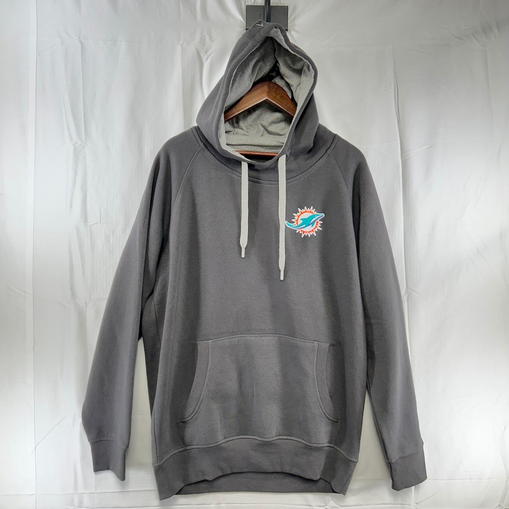 Miami Dolphins‎ Antigua Hoodie Mens Large Charcoal Gray NFL Pullover Large